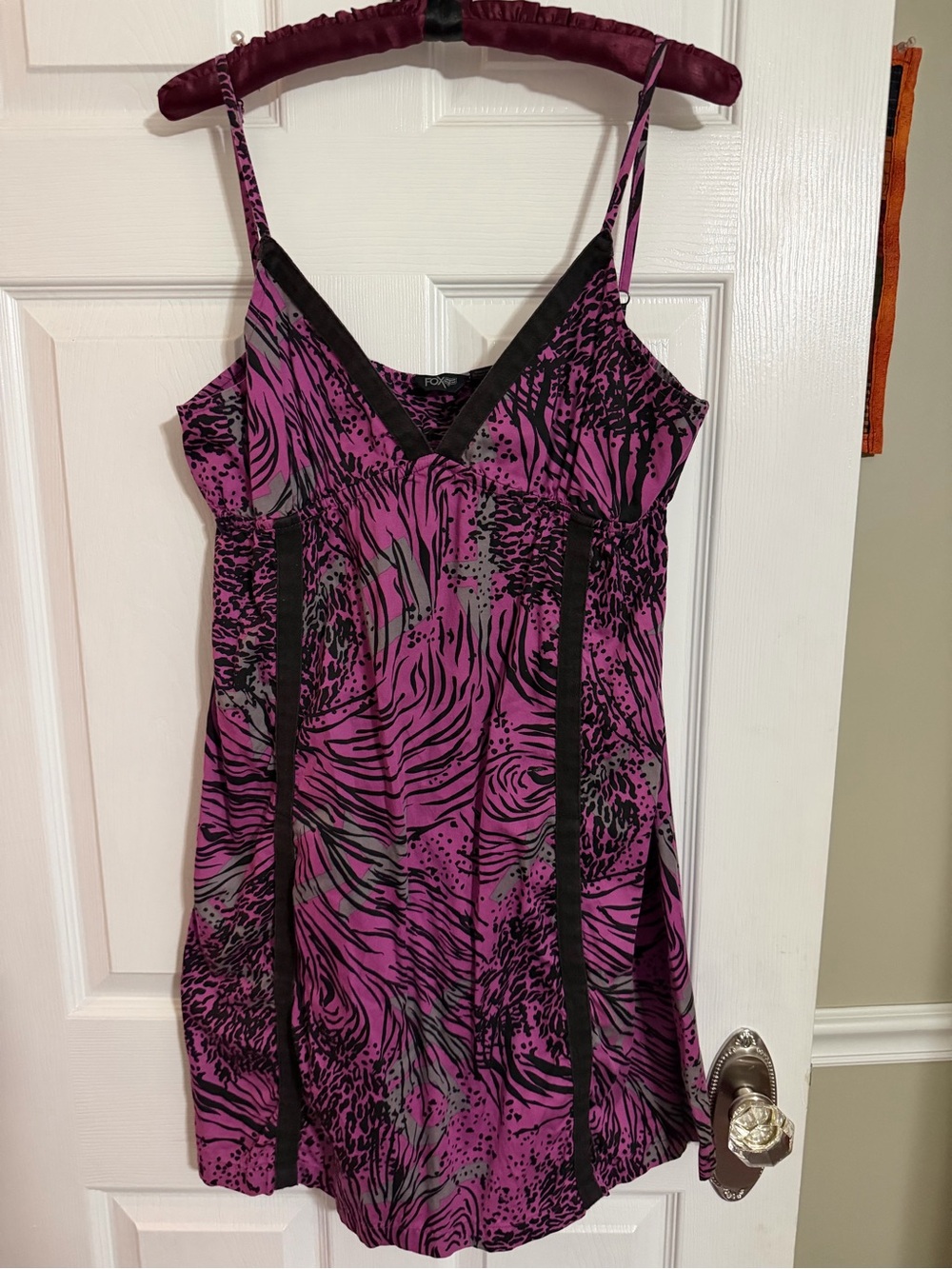 FOX  Women's Purple Patterned Cotton dress, XL